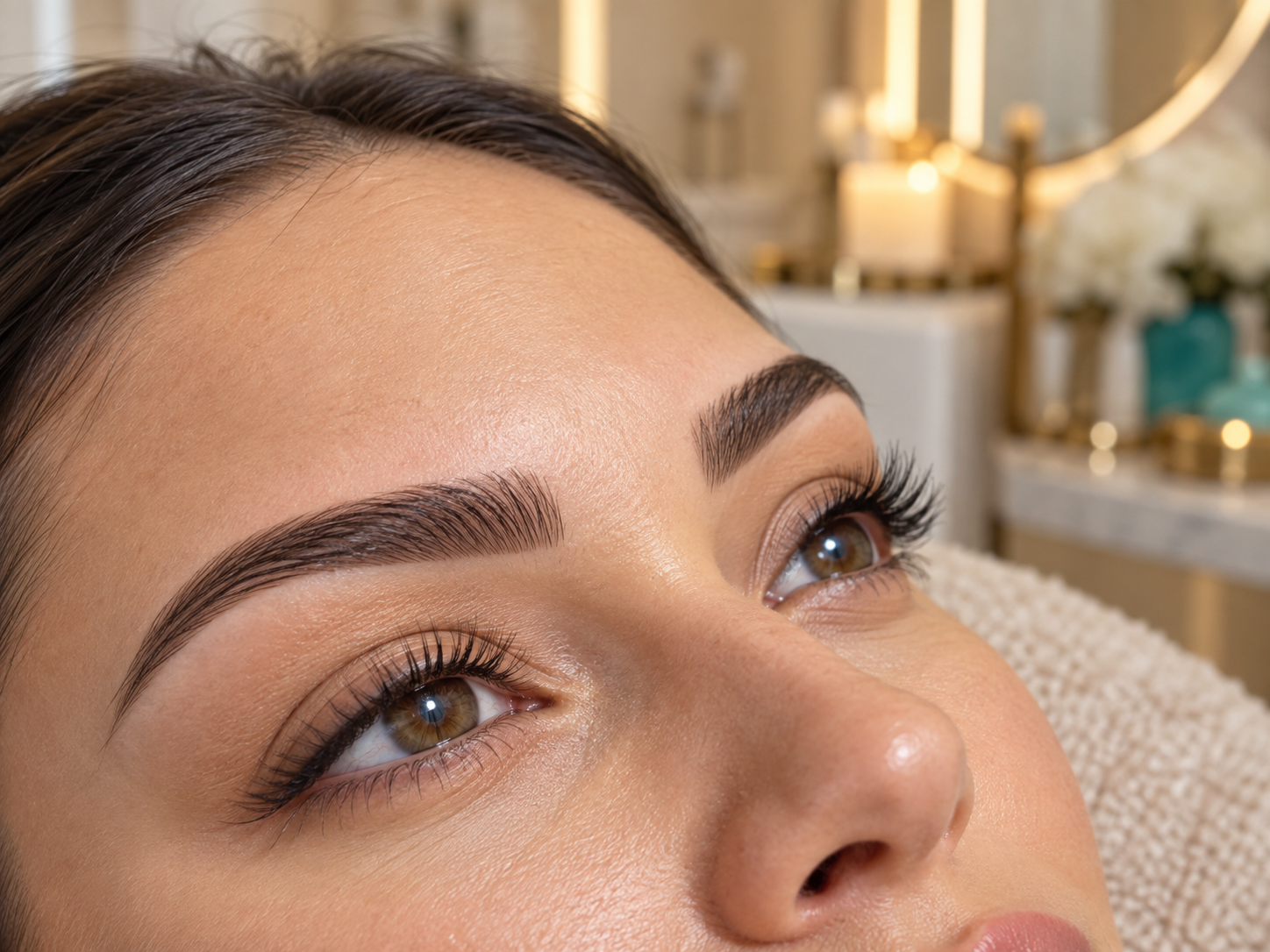 Natural-looking microblading brow definition