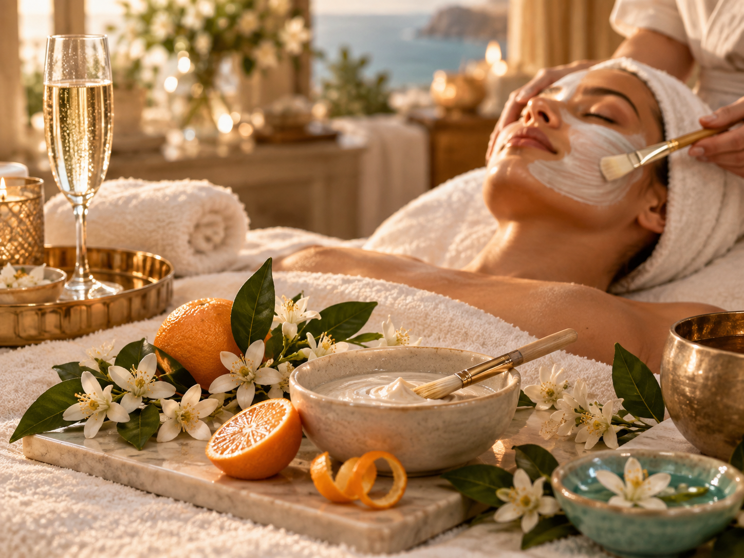 Orange blossom facial spa composition